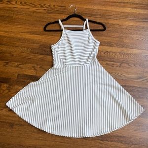 Black and white striped skater dress